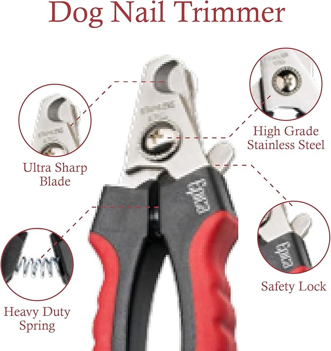 Epica Professional Dog Nail Clipper, Nail Clippers for Large Dog, Easy and Safe Grooming Clippers, Cat Claw Trimmer with Safety Guard (Small/Medium)-PawvioPets