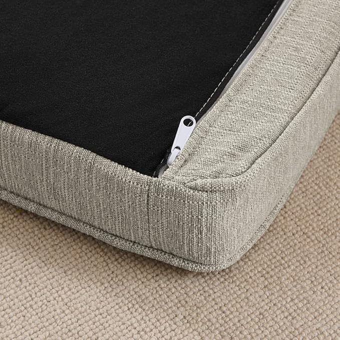 Dog Sofa Couch for Medium to Large Dogs, 55" Memory Foam Pet Sofa Couch with Washable Fabric, Durable Elevated Dog Bed with Legs, Removable Cushion for Medium and Large Dogs, Beige-PawvioPets