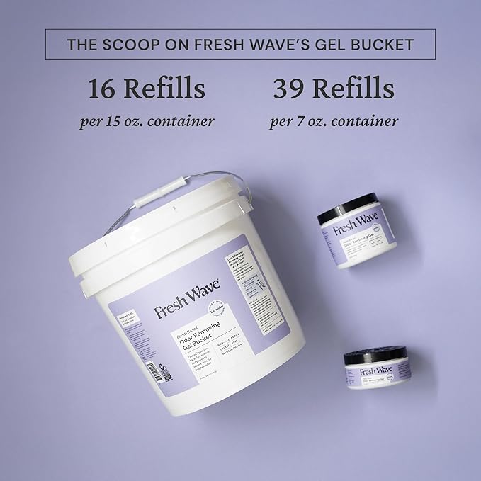 Fresh Wave Odor Removing Gel Bucket, 15.5 lb. (248 oz.) | Lavender Scent Refill | Odor Absorbers for Home | Safer Odor Relief | Natural Plant-Based Odor Eliminator | For Cooking, Trash & Pets-PawvioPets