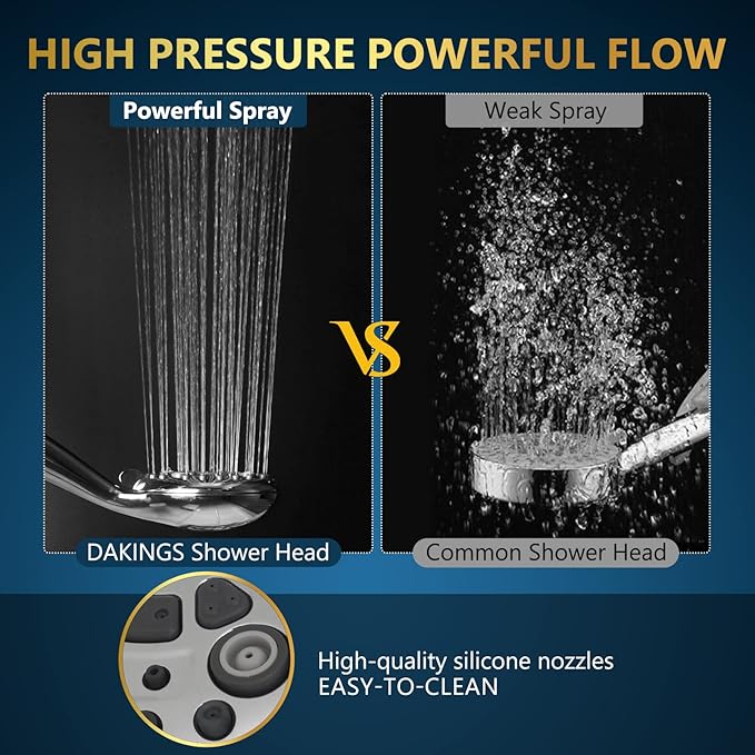 6 Spray Modes High Pressure Handheld Showerhead Set Upgraded 5 Inches Shower Head with Handheld Spray Premium Chrome Handheld Shower Head 60 Inches Stainless Steel Hose-1-Min Install-PawvioPets