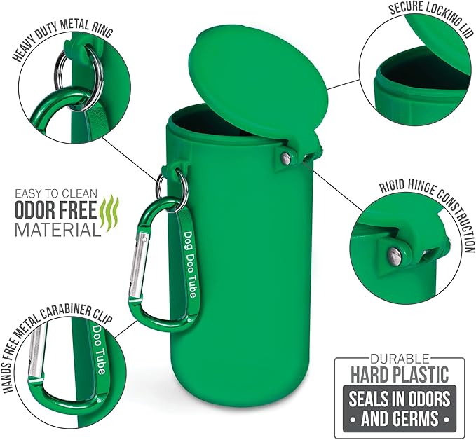 Dog Doo Tube Filled Dog Waste Bag Holders - Reusable Dog Poop Bag Tubes Designed to Keep in Odors and Germs-PawvioPets