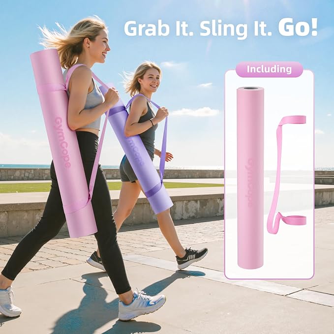 Extra Large Yoga Mat - 72"x35", 72"x48", 78"x57" - Wide TPE Exercise Mat for Home, Stretching, Couples & Family Workouts - 6-12mm Thick, Non-Slip & Waterproof - with Carry Bag and Straps-PawvioPets