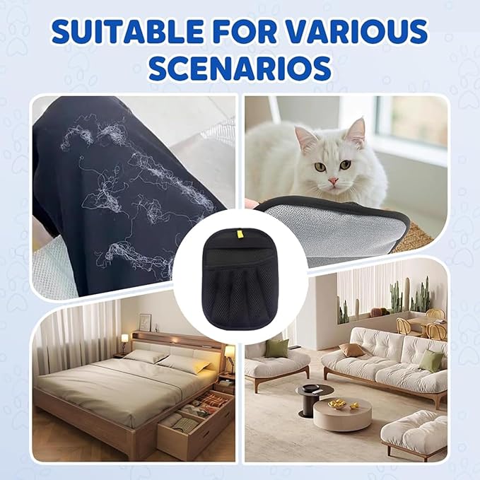 2025 New Upgrade Pet Hair Remover Electrostatic Gloves, Reusable Pet Hair Removal Glove, Cat & Dog Hair Removal Tool for Couch, Furniture, Carpet, Car Seat, Pet Grooming-PawvioPets