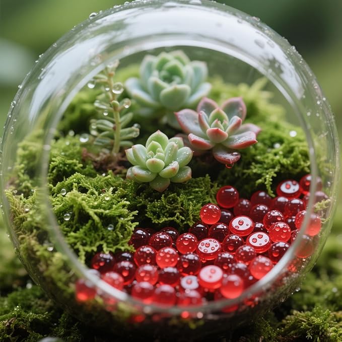 2.16LB Glass Beads Vase Filler Aquarium Gravel Decor Flat Glass Marbles Gems Pebbles Fish Tank Rocks Home Decorative Art Craft - Red-PawvioPets