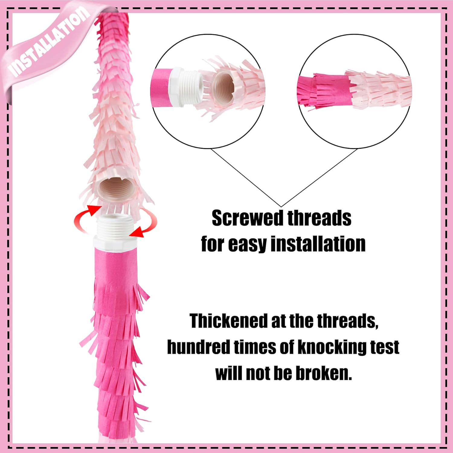 PCFING 20 Inch Number 0 Piñata Pink Gold with 30 Inch Piñata Stick Blindfold Confetti for Boys Girls Adults Birthday Party Decorations, Anniversary Celebration, Fiesta