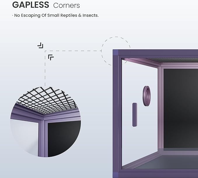 85 Gallon Reptile Tank, Front Opening Snake Tank for Easy Maintenance, Reptile Enclosure with Top Screen Ventilation 48''x24''x18''-PawvioPets
