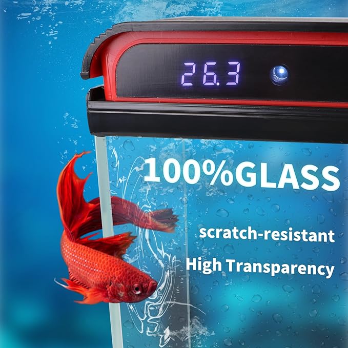 20 Gallon Fish Tank, Large Smart Aquarium with Self-Cleaning Pump 3 Color Lights Water Temperature Detection System, Smart Fish Tank for Betta Shrimp Guppy Goldfish Beta, Home Decor Gift with Tank-PawvioPets
