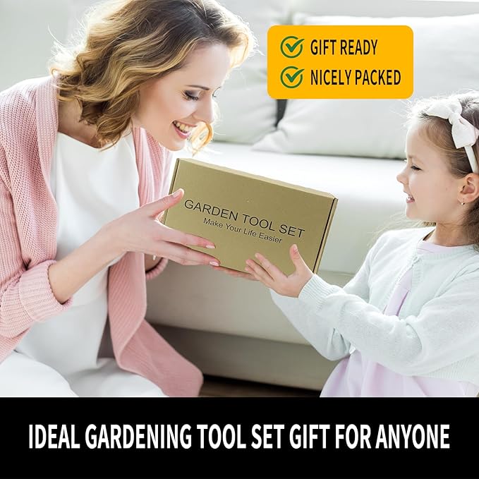 20-Piece Gardening Tools with Fashion and Durable Storage Bag - Heavy Duty Garden Tools Stainless Steel Rust-Proof Ergonomic Garden Tool Set - Ideal Gifts for Women and Men - Portable Gardening Kit-PawvioPets