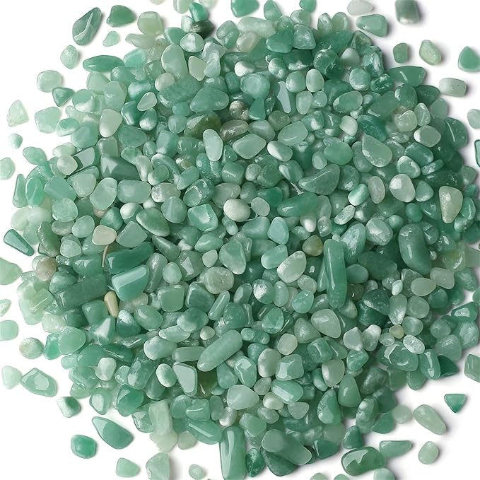 1lb Green Aventurine Aquarium Gravel Rocks Natural Tumbled Healing Crystal Chips Bulk Gemstones Crushed Stones for Fountain Vase Filler Planters Decorative Fish Tank Potted Reiki Energy Balancing-PawvioPets