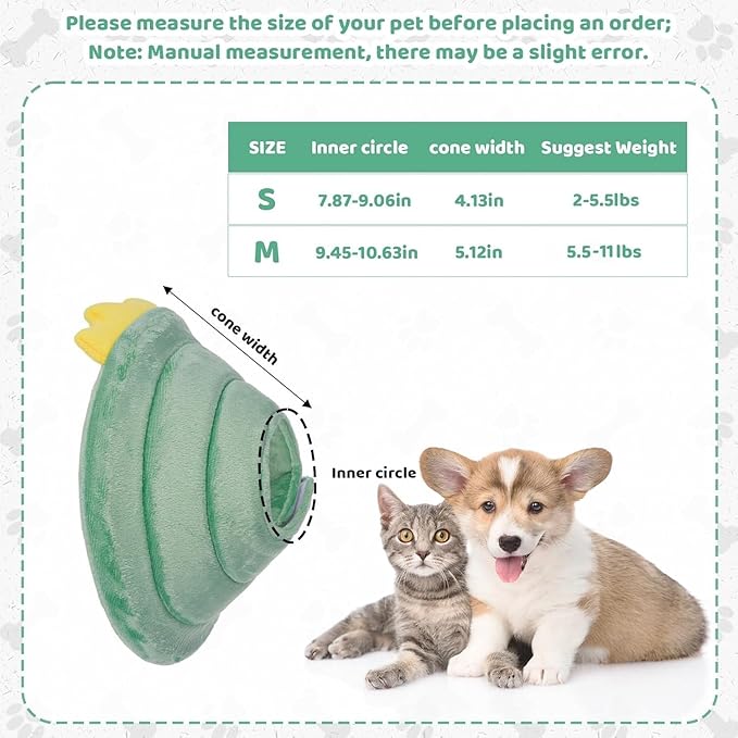 FRIUSATE Cat Cone Collar Soft, Cute Cat Recovery Collar Soft Adjustable Cat Cones to Stop Licking Comfortable Breathable Lightweight Neck Cone for Cats Kittens Pet After Surgery-PawvioPets