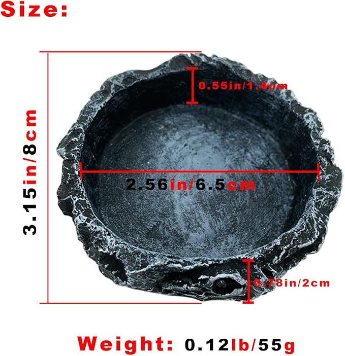2 Pack Reptile Feeding Dish Corner Bowl, Reptile Water Dish Food Bowl Feeding Terrarium Bowls for Bearded Dragon Lizard Frog Gecko Tortoise Hermit Crab-PawvioPets