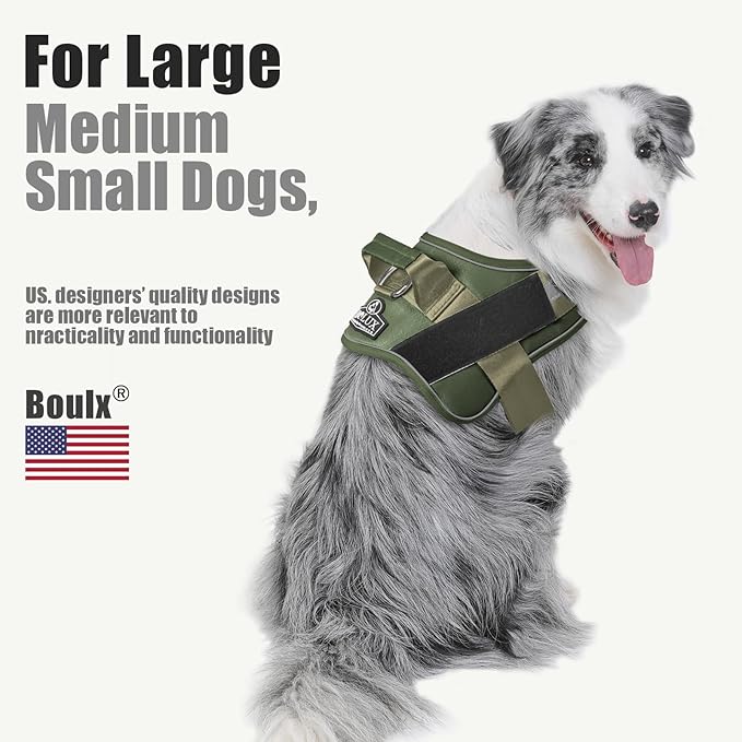 Bolux Dog Harness, No-Pull Reflective Dog Vest, Breathable Adjustable Pet Harness with Handle for Outdoor Walking - No More Pulling, Tugging or Choking-PawvioPets