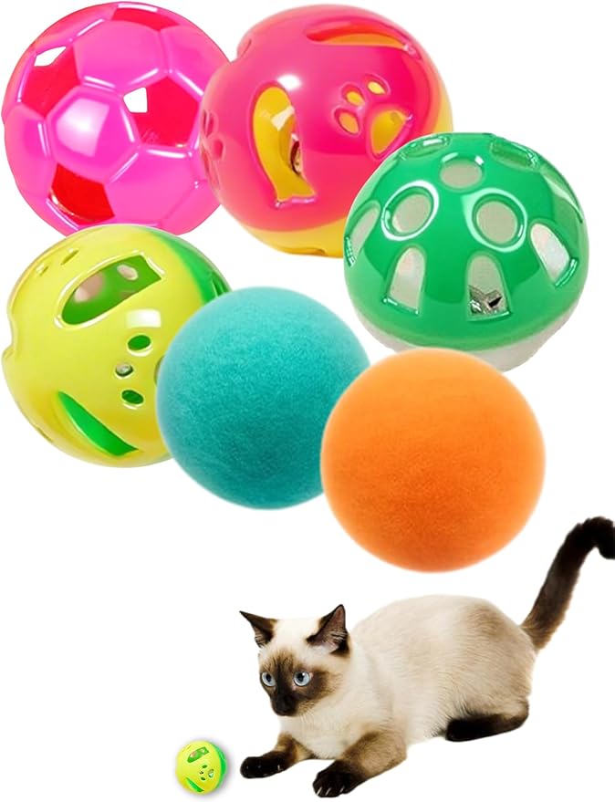 6-Pack Cat Toys for Cats and Kittens, Silly Leap (1.5'', Economy Cat Toy Set)-PawvioPets