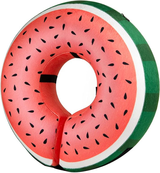 BENCMATE Inflatable Dog Cone Collar Alternative, Soft Dog Cone for Small Medium Large Dogs and Cats, Neck Recovery ECollar Donut Collar After Surgery (Large, Watermelom)-PawvioPets