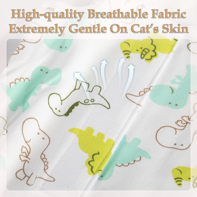 ANWA Cat Recovery Suit - Breathable Cat Onesie for Cats After Surgery Female, Kitten Surgery Recovery Suit Female Abdominal Wounds-PawvioPets