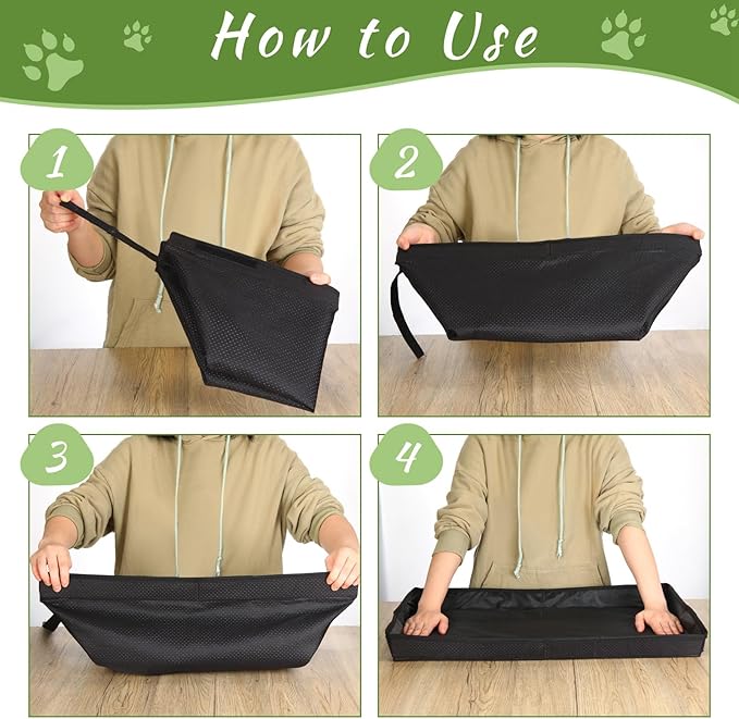 35'' x 22.6'' Dog Grass Pad Large Patch Potty with 2 Artificial Dog Grass Washable Puppy Pee Pad Foldable Dog Litter Box Indoor Outdoor Dog Potty Portable Pet Loo for Travel Balcony-PawvioPets