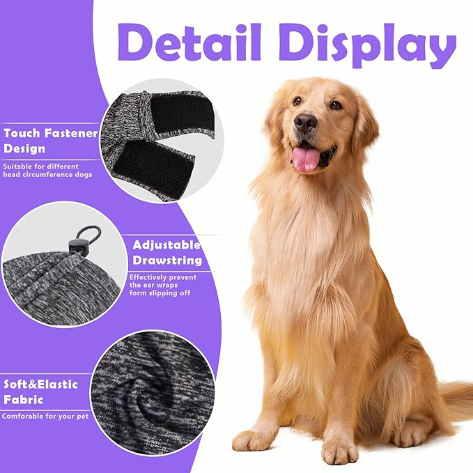 Dog Noise Cancelling Ear Muffs No Flap Ear Wraps for Dogs-PawvioPets