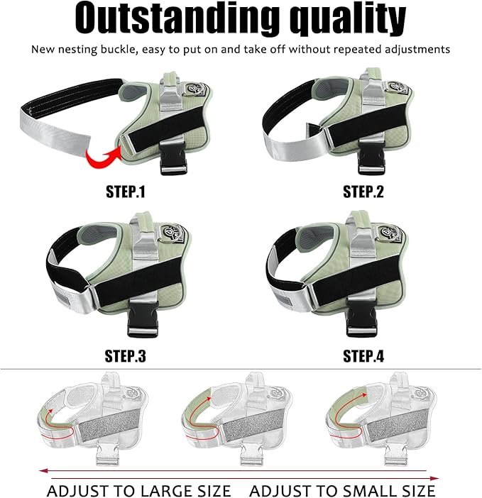 Bolux Dog Harness, No-Pull Reflective Dog Vest, Breathable Adjustable Pet Harness with Handle for Outdoor Walking - No More Pulling, Tugging or Choking-PawvioPets