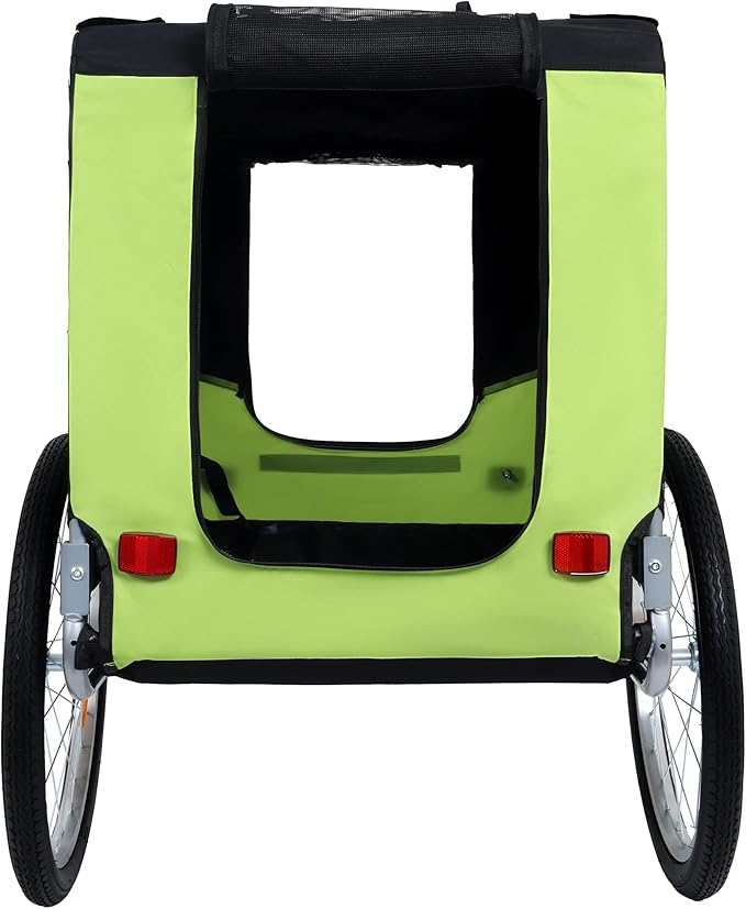 Blue-Grey Large Folding Bike Trailer for Dogs – Heavy-Duty Steel Frame, 66LB Capacity Pet Carrier for All-Terrain Cycling, Jogging & Camping Adventures!-PawvioPets