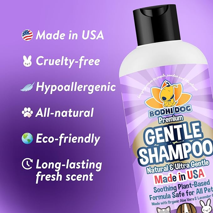 Bodhi Dog Premium Gentle Shampoo - Soothing, Ultra-Gentle Puppy Shampoo with Aloe Vera & Lavender Oil - Natural Moisturizing Pet Wash for Puppies, Dogs & Cats (17 Fl Oz)-PawvioPets