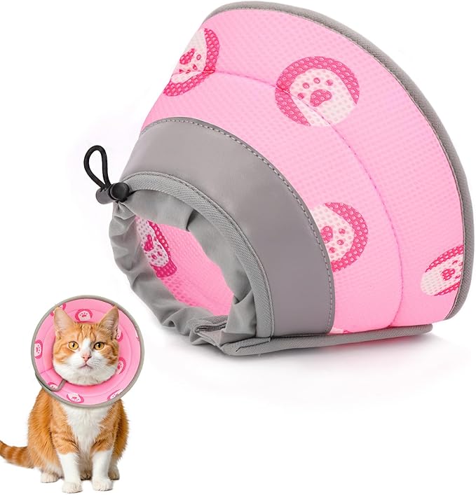 Cat Cone Collar Soft to Stop Licking After Surgery Cat Recovery Collar for Small Large Cats Adjustable Elizabethan Collar-PawvioPets