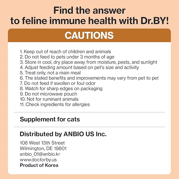 Dr.by Cat Colostrum Protein Cat Supplement Immune Support Muscle Growth, Gentle on Digestion for Kittens, Adult&Senior Cats with Goat Milk, Whey Protein Isolate, Colostrum Lickable Formula-PawvioPets