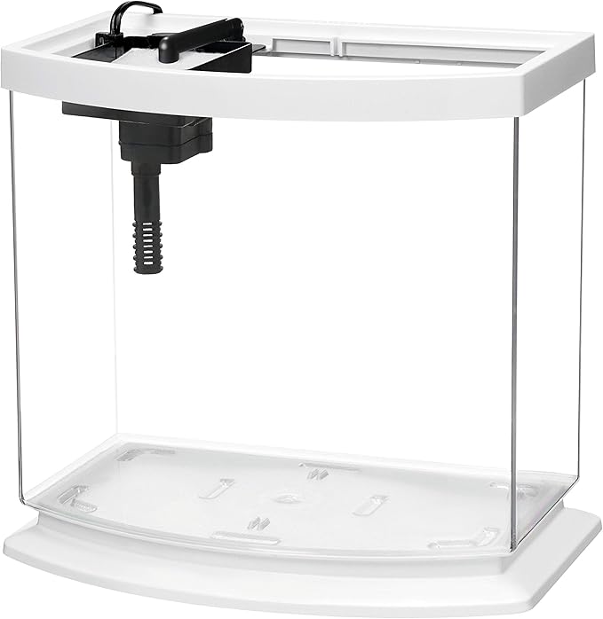 Aqueon LED MiniBow Aquarium Kit with SmartClean Technology, White, 2.5 Gallon-PawvioPets