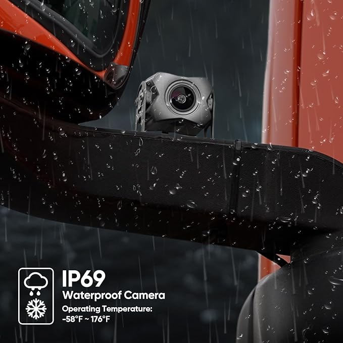 4-Channel 1080P Backup Camera for Truck/RV/Semi Trailer/Van/Cars 10.2inch Touch Monitor with DVR Recording/Playback/Bluetooth/FM Radio/Music/Video Player-PawvioPets