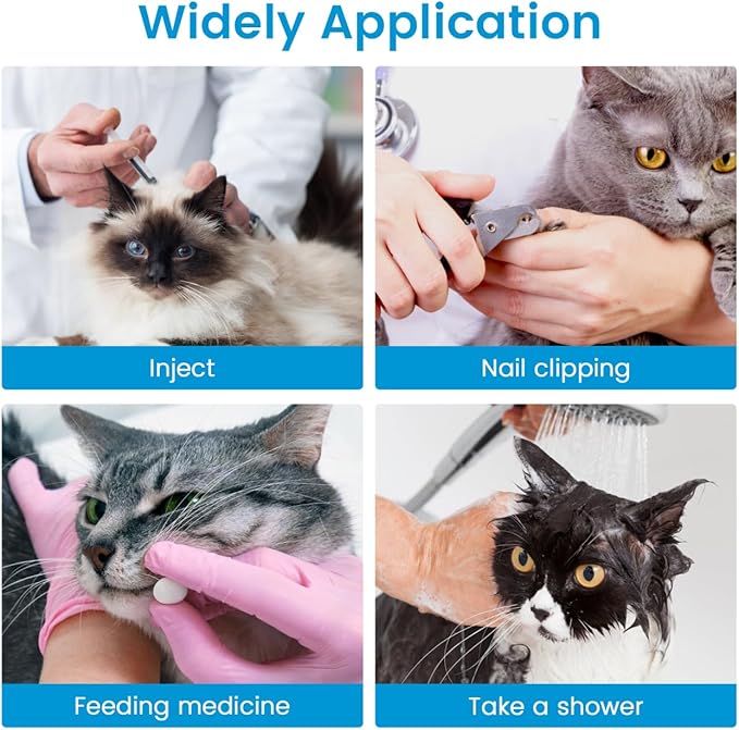 4Pcs Cat Nail Caps, Cats Booties Mittens Paw Covers Caps Shoes for Bathing Shaving Checking Nail Cutting, Pet Grooming Socks AntiScratch Adjustable Pet Claw Protector Foot Sleeves, Grey M-PawvioPets