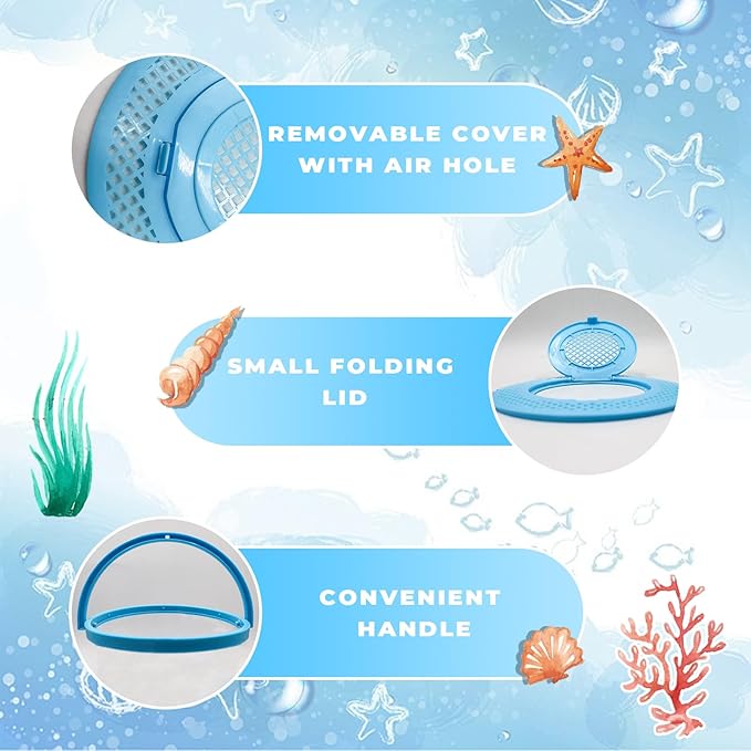 Foldable Small Aquarium, Portable Fish Tank, Fish Transport Container, Plasitc Fish Bowl, Beginner Tank, Great Concept for Catching and Release Critters, Beach, Pool and Lake-PawvioPets