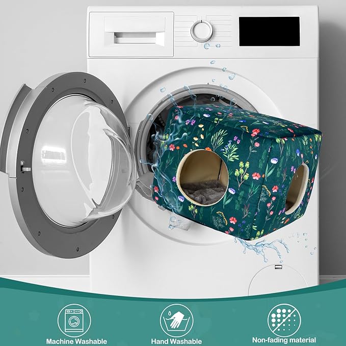 Bienbee Guinea Pig Hideout, Washable Guinea Pigs House Cozy Guinea Pigs Bed for Small Pet Bunny/Rabbit/Hamster/Chinchilla Guinea Pig Accessories Green Flowers-PawvioPets