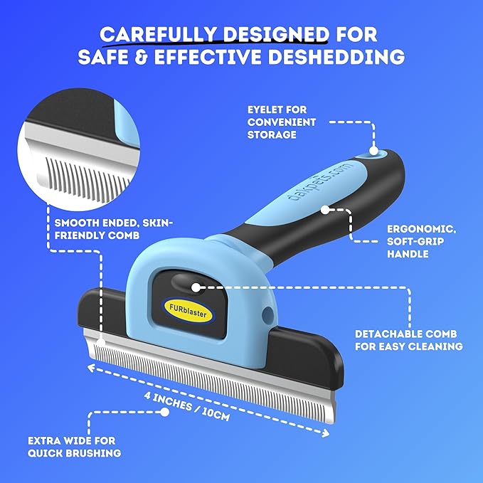 DakPets Deshedding Tool | Stainless Steel Grooming Brush for Shedding Fur Removal - Cats and Dogs-PawvioPets