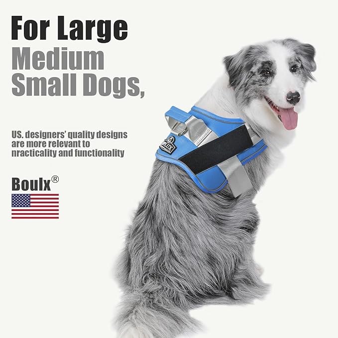 Bolux Dog Harness, No-Pull Reflective Dog Vest, Breathable Adjustable Pet Harness with Handle for Outdoor Walking - No More Pulling, Tugging or Choking-PawvioPets