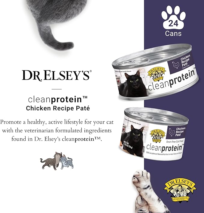Dr. Elsey's cleanprotein Chicken Recipe Wet Cat Food (Case of 24), 2.75 oz Canned Food-PawvioPets