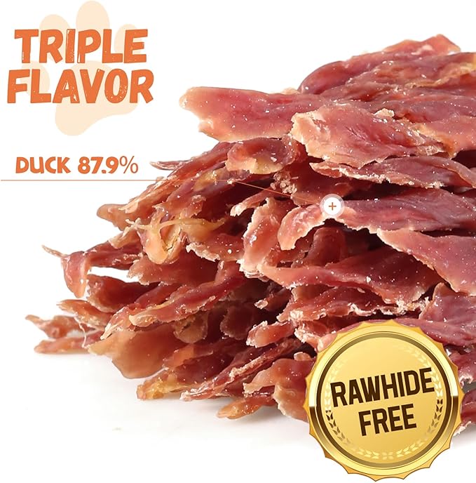 Duck Jerky Dog Treats, Natural Healthy Duck Twisted Strips with 1% Taurine, High Protain Low Fat Dog Training Rewards Treats for Small Medium Large Breeds, 10.6 oz-PawvioPets