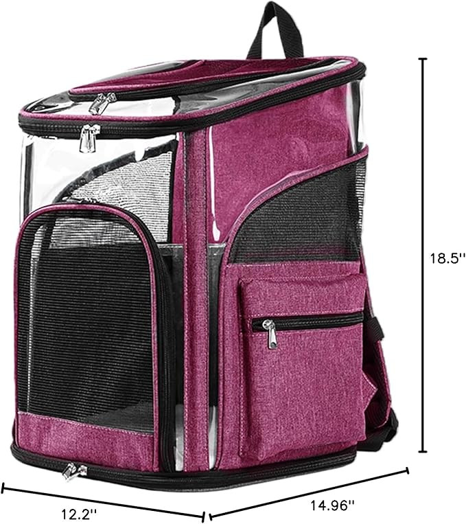 Cat Carriers Dog Carrier Pet for Small Medium Cats Dogs Puppies up to 25 Lbs, TSA Airline Approved Soft Sided, Collapsible Travel Puppy - Black Grey (M: 13" LX11.4 WX17.3 H, Pink)-PawvioPets