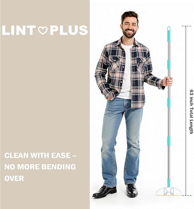 63“Ultra Long Carpet Rake by LINTPLUS-Heavy Duty Carpet Scraper & Pet Hair Remover for Deep Cleaning, Efficient Dog Hair Remover for Carpets,Rugs,Furniture-Durable Carpet Rake for Home Use-PawvioPets