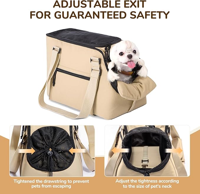 BurgeonNest Dog Purse Carrier for Small Dogs and Cats, Soft Sided Cozy Plush Pet Bag Carrier, 15.7" L x 8" W x 11" H Lightweight Pet Tote Bag with Secure Harness Clip-PawvioPets