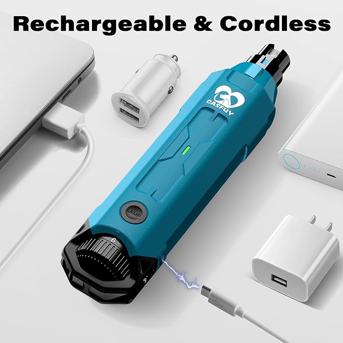 Casfuy 6-Speed Dog Nail Grinder - Newest Enhanced Pet Nail Grinder Super Quiet Rechargeable Electric Dog Nail Trimmer Painless Paws Grooming & Smoothing Tool for Large Medium Small Dogs (Bright Blue)-PawvioPets