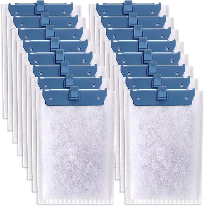 16 Pack Filter Cartridge Compatible with Whisper Bio-Bag Filters 10i/IQ10/PF10, Medium Replacement Filter Cartridges for Aquariums Compatible with ReptoFilte 20 gallons (90 GPH)-PawvioPets