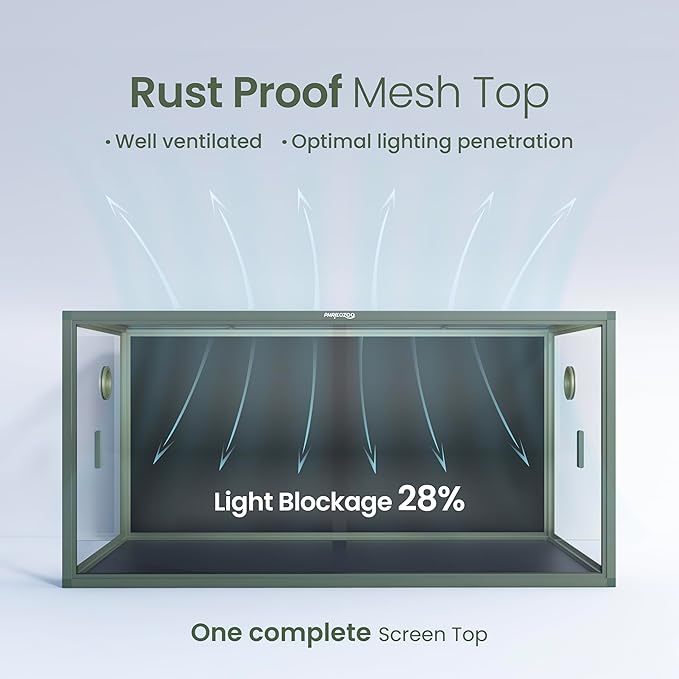 120 Gallon Bearded Dragon Tank,48" x 24" x 24" Reptile Tank with Sliding Door Top Screen Ventilation, Front Opening Reptile Enclosure for Easy Maintenance-PawvioPets