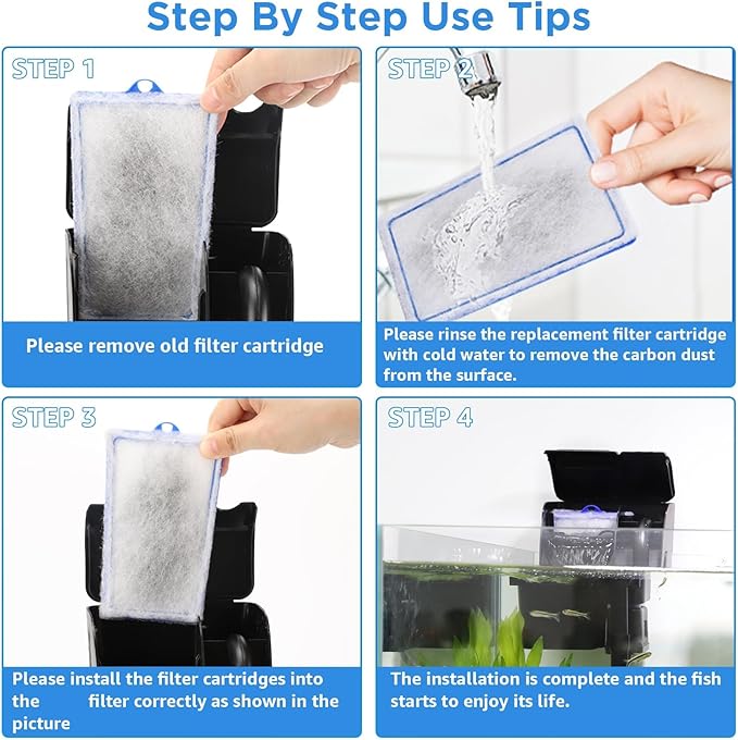 16 Count Assembled Large Filter Cartridges Compatible with Tetra Whisper Bio-Bag Filters 20i 40i IQ20/30/45/60 PF20/30/40/60, Large Replacement Filter Cartridges for Whisper Filters & Aquariums-PawvioPets