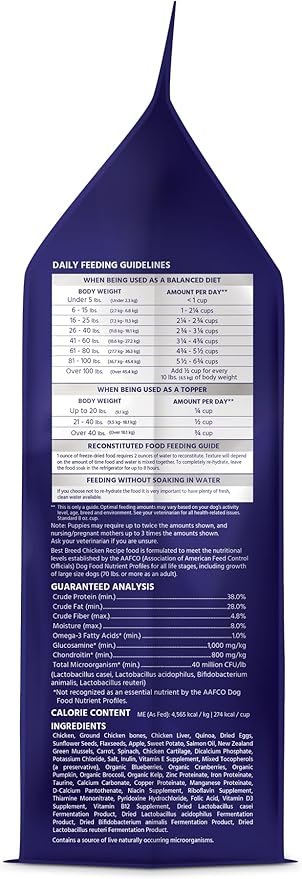 Best Breed Dr. Gary's Freeze-Dried Raw Food, Topper and Treat: Chicken Recipe - 24 oz.-PawvioPets