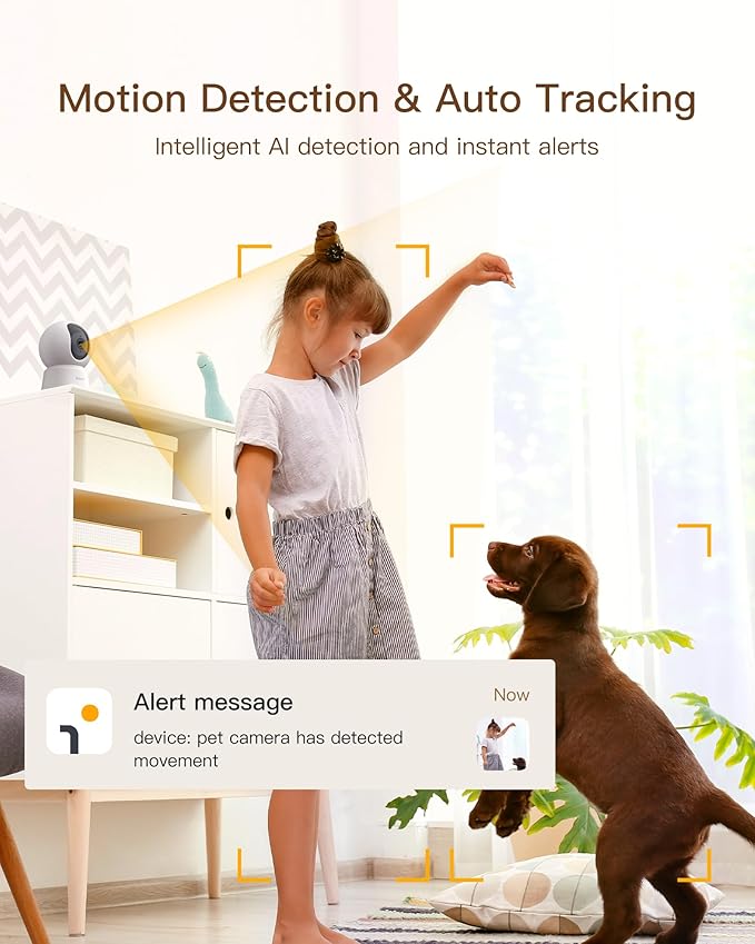 ARENTI 5G Security Camera Indoor, 4MP Pet Camera with Speaker for Dog/Cat, Baby Monitor with Phone App, Dual-Band WiFi, Auto Tracking, Super Night Vision, 2-Way Talk, Cloud & SD Card Storage-PawvioPets