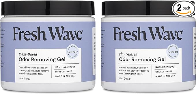 Fresh Wave Lavender Odor Removing Gel, 15 oz., Pack of 2 - Safer Odor Absorbers for Home, Natural Plant-Based Odor Eliminator, Every 15 oz. lasts 30-60 Days, For Cooking, Trash & Pets-PawvioPets