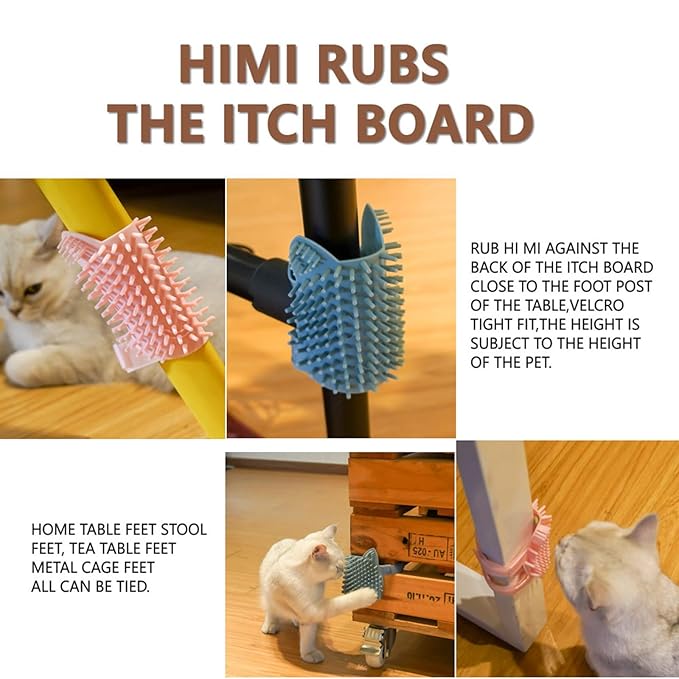 ABCOOL Cat Pet Self Grooming Comb Brush - Multi Functional Catnip Flavor Corner Massage Glove Tool for Kitten Puppy Relaxing, Extra Soft Silicone Pins Handy Hair Shedding Trimming-PawvioPets