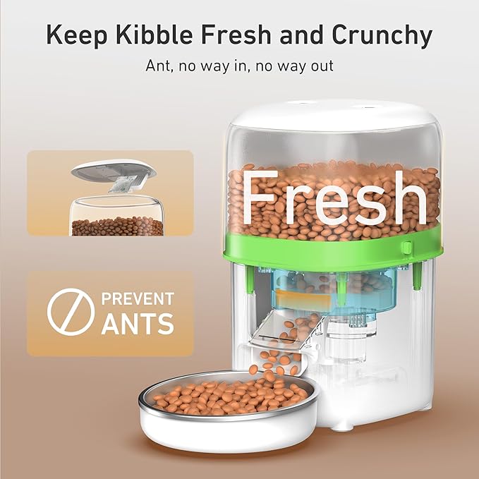 Automatic Cat Feeder - 2L Cat Food Dispenser, Timed Auto Pet Feeder with 180-day Battery Life, 1-6 Meals Per Day, 1-16 Portion, Desiccant Bag Keeps Dry Food Fresh, Also for Small Dogs-PawvioPets