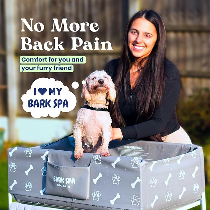 Dog Bath Tub - Free Brush & Towel – Foldable & Portable Dog Washing Station – Lightweight Dog Bath for Indoor & Outdoor Grooming – Fits in Shower or Bath-PawvioPets