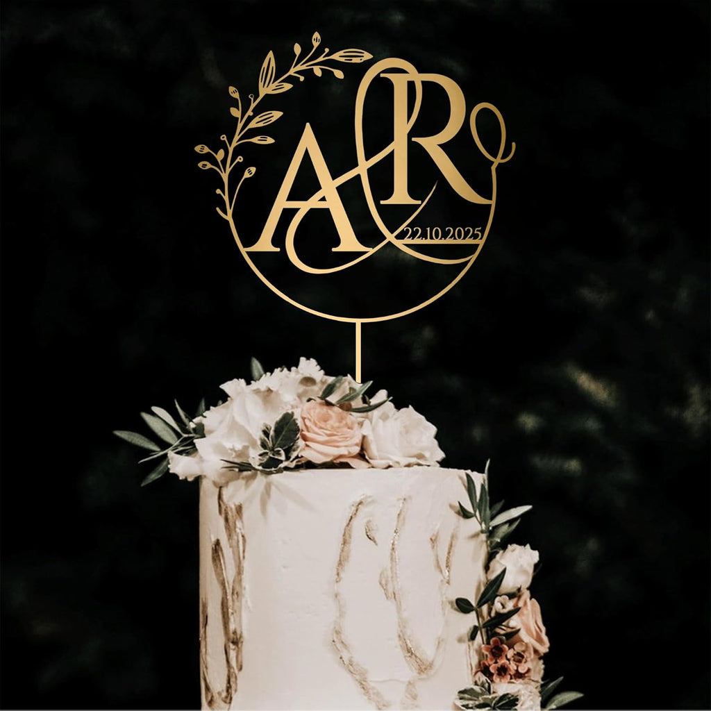 Personalized Wedding Cakes Topper, Gold Cake Toppers For Wedding, Anniversary Weddings Decorations, Custom Cake Topper Wedding Bride and Groom, Weddings Decor