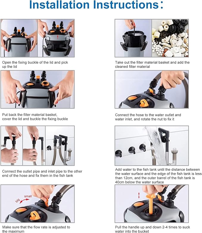Canister Filter with 3 Media Trays Spray Bar External Canister Filter for Large Fish Tank and Aquariums, SF-650F-UV-171GPH-PawvioPets
